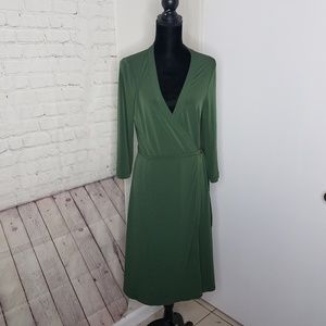 BCBG MAXAZRIA Green Wrap Dress Size Large